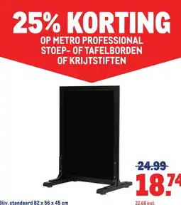 Makro OP METRO PROFESSIONAL STOEP-OF TAFELBORDEN OF KRIJTSTIFTEN aanbieding