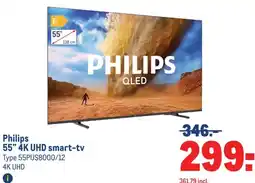 Makro Philips 55 4K UHD smart-tv aanbieding