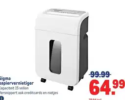 Makro Sigma papiervernietiger aanbieding