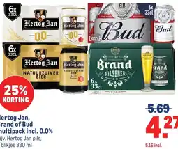 Makro Hertog Jan, Brand of Bud multipack incl. 0.0% aanbieding