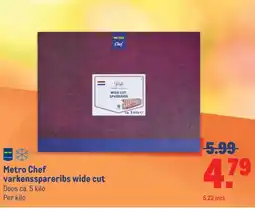 Makro Metro Chef varkensspareribs wide cut aanbieding