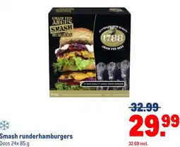 Makro Smash runderhamburgers aanbieding