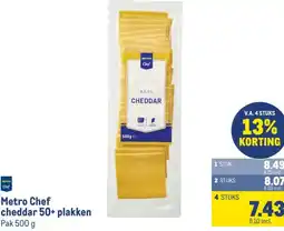 Makro Metro Chef cheddar 50+ plakken aanbieding