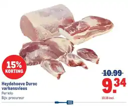Makro Heydehoeve Duroc varkensvlees aanbieding