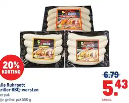 Makro Alle Ruhrpott griller BBQ-worsten aanbieding