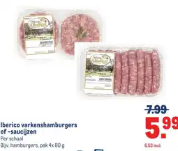 Makro Iberico varkenshamburgers of-saucijzen aanbieding