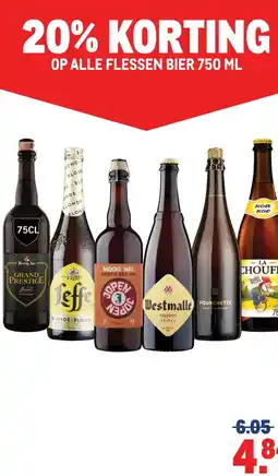 Makro OP ALLE FLESSEN BIER 750 ML aanbieding