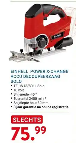 Kluswijs EINHELL POWER X-CHANGE ACCU DECOUPEERZAAG SOLO aanbieding