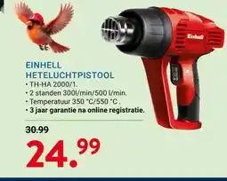 Kluswijs EINHELL HETELUCHTPISTOOL aanbieding