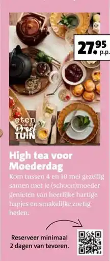 Intratuin High tea voor Moederdag aanbieding