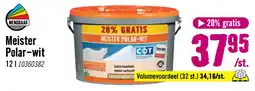 Hornbach HORNBACH Meister Polar muurverf spatvrij wit 12 l aanbieding
