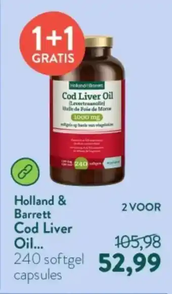 Holland & Barrett Cod Liver Oil (Levertraan) 1000mg aanbieding