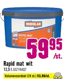 Hornbach MODULAN 3103 Rapid Mat wit muurverf 12,5 l aanbieding