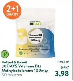 Holland & Barrett Holland & Barrett 3 Days Vitamine B12 Methylcobalamine 100 mcg aanbieding