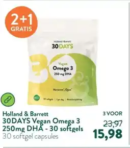Holland & Barrett Holland & Barrett 30 Days Vegan Omega 3 250mg DHA aanbieding