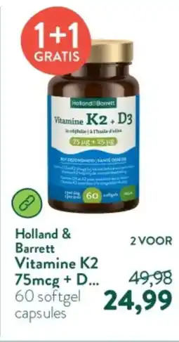 Holland & Barrett Holland & Barrett Vitamine K2 + D3 aanbieding