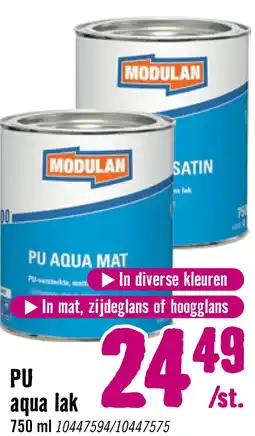Hornbach MODULAN 6200 PU Aqua Mat matte lak zuiver wit RAL 9010 750 ml aanbieding
