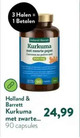 Holland & Barrett Holland & Barrett Kurkuma met zwarte peper 600mg aanbieding