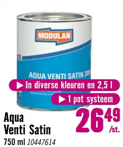 Hornbach MODULAN 6220 Aqua Venti Satin 3-in-1 zijdeglans lak crèmewit RAL 9001 750 ml aanbieding