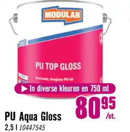 Hornbach MODULAN 6200 PU Aqua Gloss hoogglans lak zuiver wit RAL 9010 2,5 l aanbieding