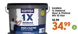GAMMA Gamma 1x Dekkend Muur & Plafond Wit 10 liter aanbieding