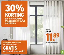 GAMMA Gamma maatwerk (vouw) gordijnen aanbieding