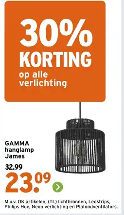 GAMMA Gamma hanglamp james aanbieding
