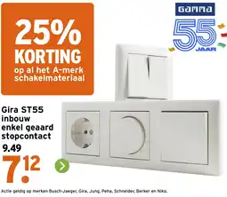 GAMMA Gira ST55 inbouw enkel geaard stopcontact aanbieding