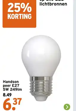 GAMMA Handson peer E27 5W 249lm aanbieding