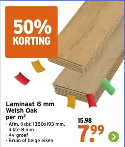 GAMMA Laminaat 8 mm Welsh Oak per m² aanbieding