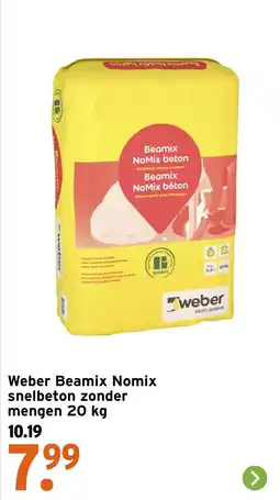 GAMMA Weber Beamix Nomix snelbeton zonder mengen aanbieding
