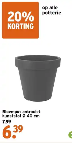 GAMMA Bloempot antraciet kunststof aanbieding