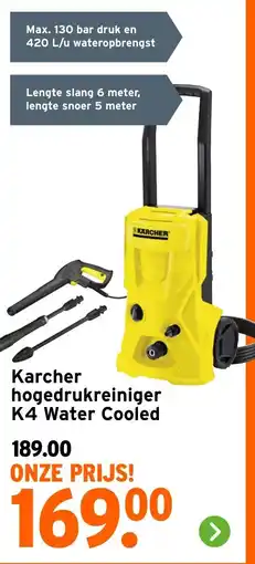 GAMMA Karcher hogedrukreiniger K4 Water Cooled aanbieding