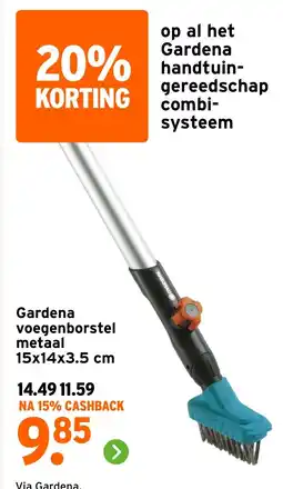 GAMMA Gardena voegenborstel metaal 15x14x3.5 cm aanbieding