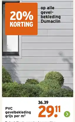 GAMMA PVC gevelbekleding grijs per m² aanbieding