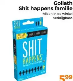 Trekpleister Goliath Shit happens familie aanbieding