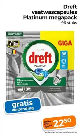 Trekpleister vaatwascapsules Platinum megapack aanbieding