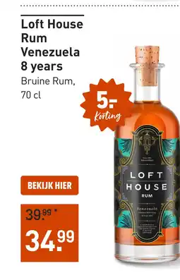 Gall & Gall Loft House Rum Venezuela 8 years 70CL aanbieding