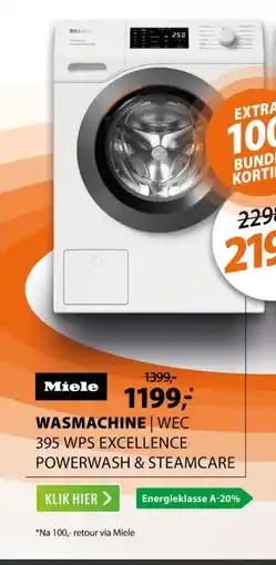 Expert Miele WEC 395 WPS Excellence PowerWash & SteamCare aanbieding