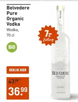 Gall & Gall Belvedere Pure Organic Vodka 70CL aanbieding