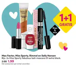 DA Max Factor, Miss Sporty, Rimmel en Sally Hansen aanbieding