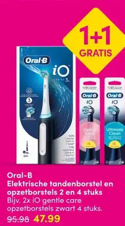 DA Oral-B Elektrische tandenborstel en opzetborstels 2 en 4 stuks aanbieding