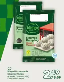 Amazing Oriëntal CJ Bibigo Microwavable Steamed Mandu (Kimchi/Green Chill) aanbieding