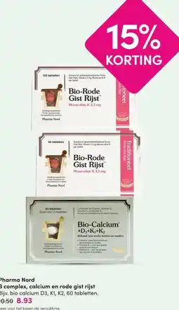 DA Pharma Nord B complex, calcium en rode gist rijst aanbieding