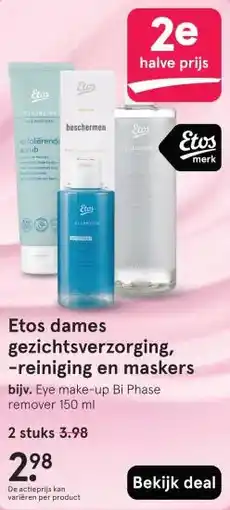 Etos Etos dames gezichtsverzorging, -reiniging en maskers aanbieding