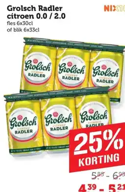 Coop Grolsch Radler citroen 0.0/2.0 aanbieding