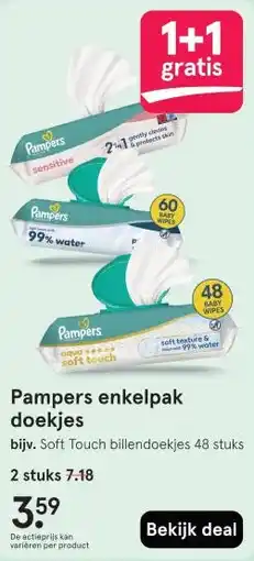 Etos Pampers enkelpak doekjes aanbieding