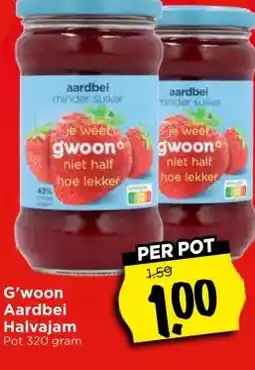 Vomar Voordeelmarkt G'woon Aardbei Halvajam aanbieding
