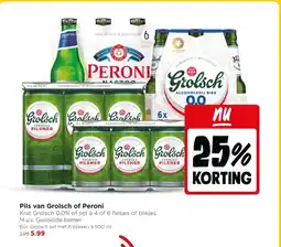 Jumbo Pils van Grolsch of Peroni aanbieding