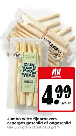 Jumbo Jumbo witte fijnproevers asperges geschild of ongeschild aanbieding
